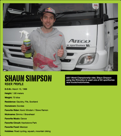 Shaun Simpson Rhino Goo Endorsement